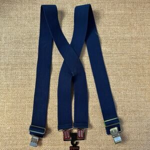 Welch Suspenders Braces Navy Blue Adjustable Elastic Clip On USA Made New